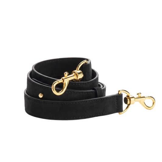 Shoulder strap Black Suede